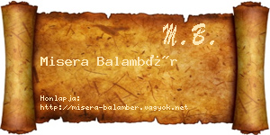 Misera Balambér névjegykártya